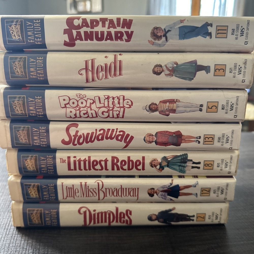 Vintage Shirley Temple Family Feature Color Version VHS Tapes Set Of 7